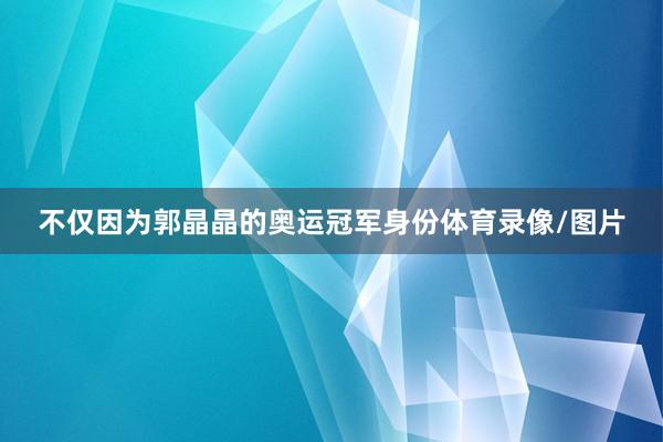 不仅因为郭晶晶的奥运冠军身份体育录像/图片