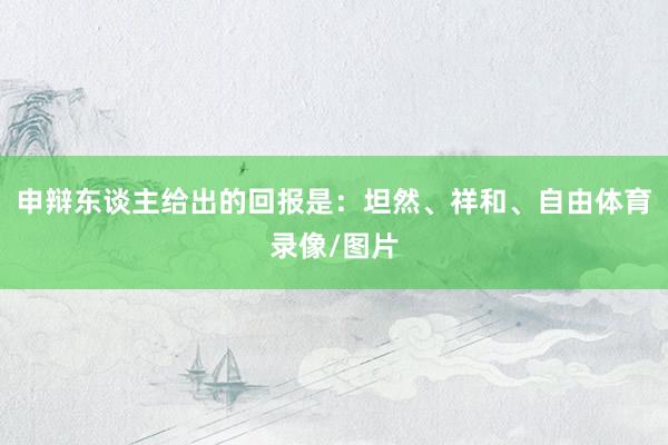 申辩东谈主给出的回报是：坦然、祥和、自由体育录像/图片