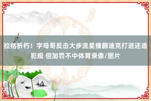 拉枯折朽！字母哥反击大步流星撞翻迪克打进还造犯规 但加罚不中体育录像/图片